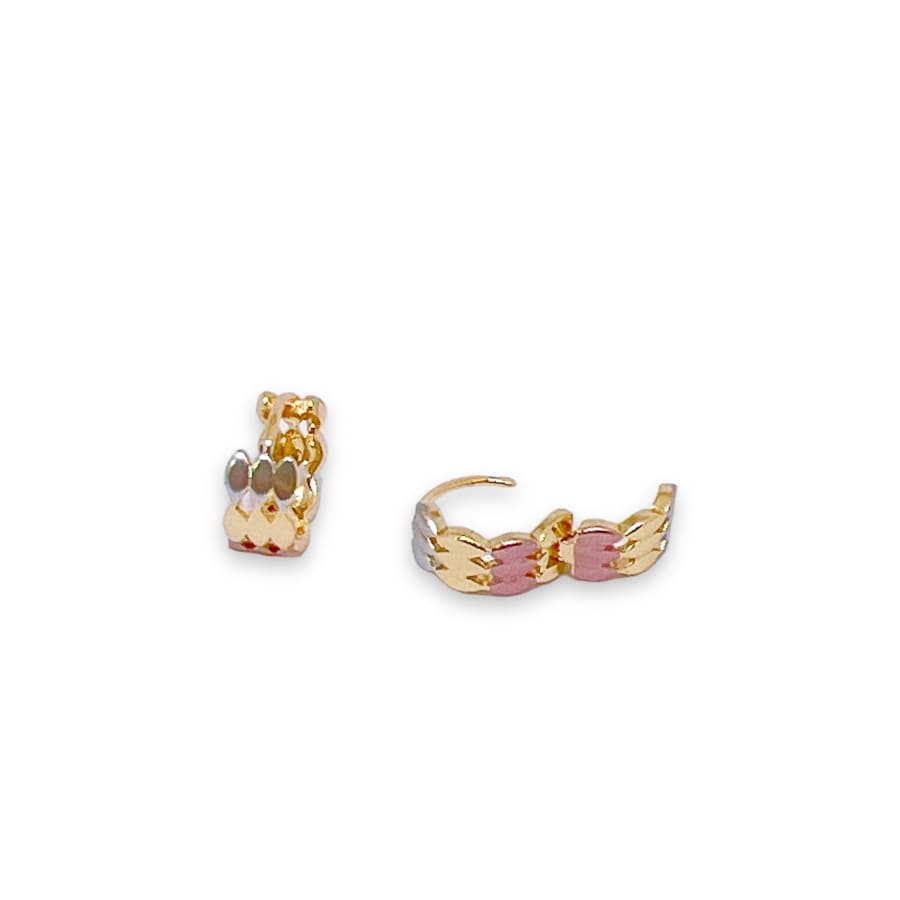 Mila dainty three colors hoops earrings in 18k of gold plated earrings
