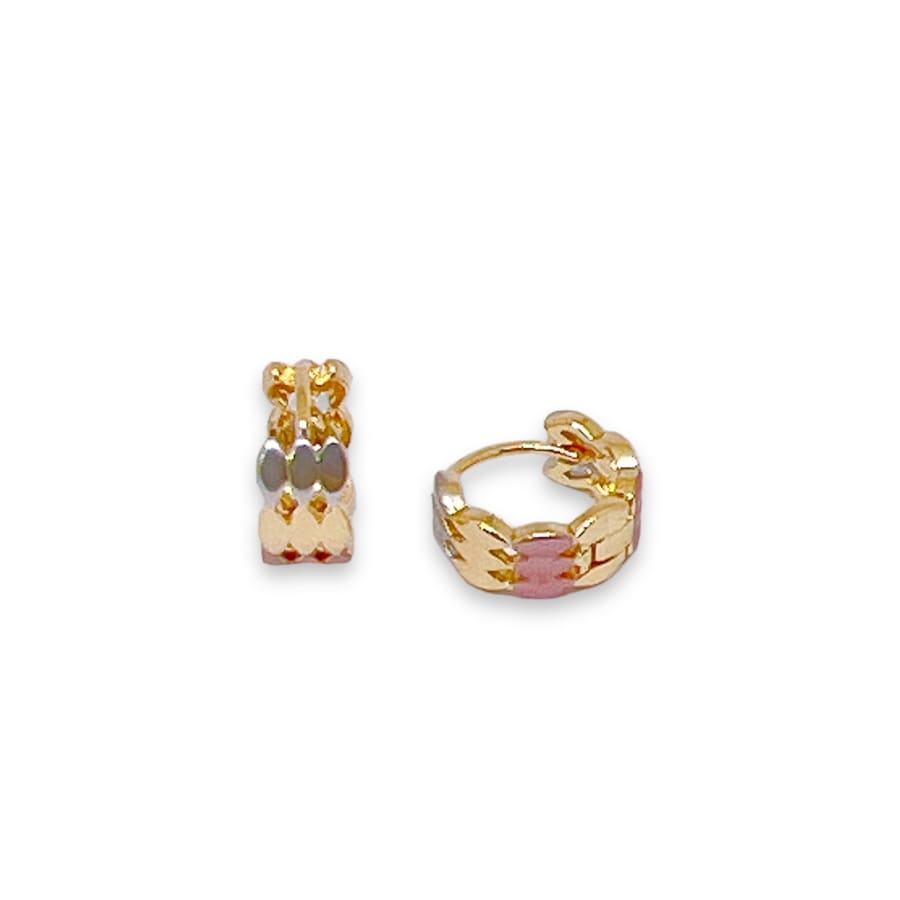 Mila dainty three colors hoops earrings in 18k of gold plated earrings