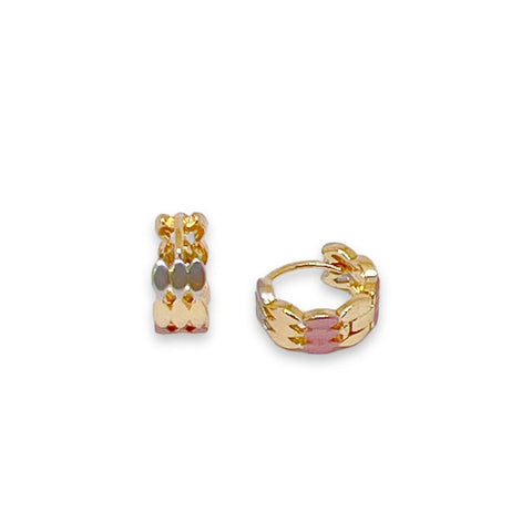 Three colors elephant hoops in rose, silver in 18k of gold plated earrings