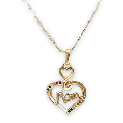 Mom multicolor heart gold-filled chain necklace chains