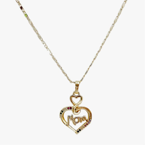 Cz heart charm and necklace gold plated