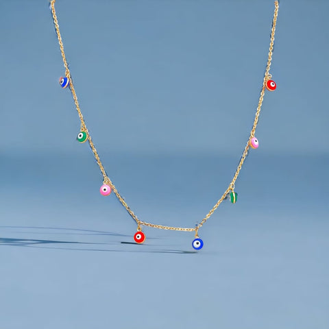 Four girls and a boy charm pendant necklace in of 14k of gold plated