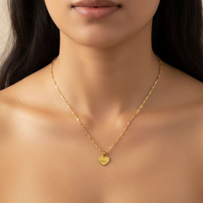 Personalized heart pendant gold filled anchor necklace chains