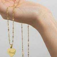 Personalized heart pendant gold filled anchor necklace 20’’ chains