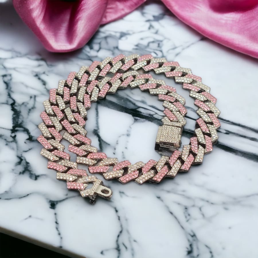 Pink sparkly choker deals