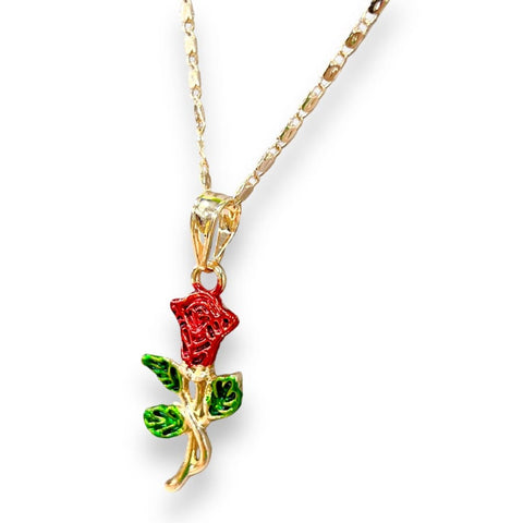 Four girls and a boy charm pendant necklace in of 14k of gold plated