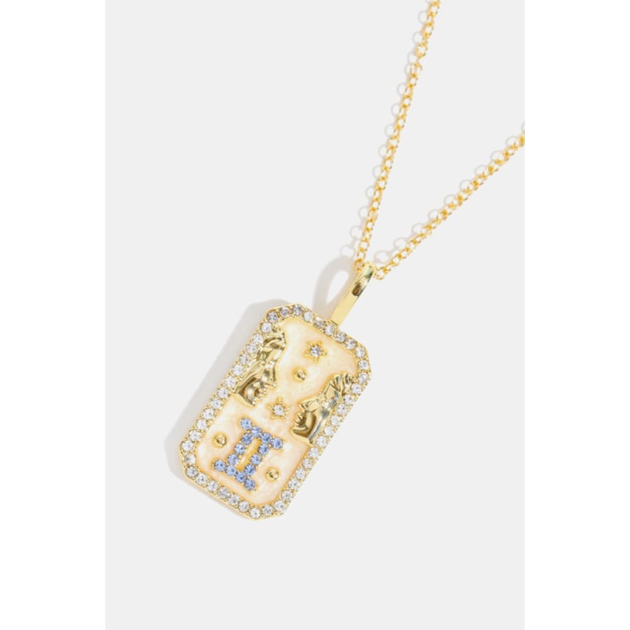 Rhinestone constellation pendant gold plated necklace chains