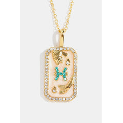 Rhinestone constellation pendant gold plated necklace chains