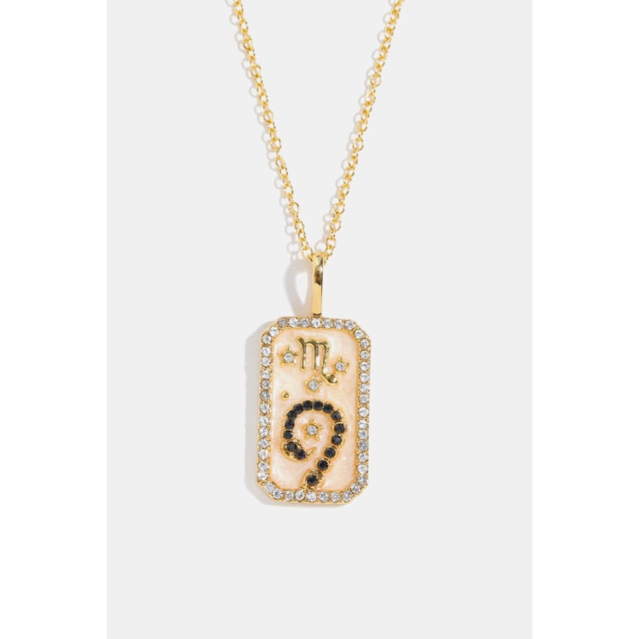 Rhinestone constellation pendant gold plated necklace scorpio / one size chains