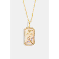 Rhinestone constellation pendant gold plated necklace sagittarius / one size chains