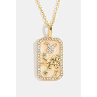 Rhinestone constellation pendant gold plated necklace chains