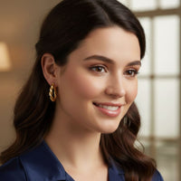 Rope 40mm hoop earrings in 18k gold plating earrings