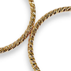 Rope like diamond cut 14k of gold plated hoops earrings earrings