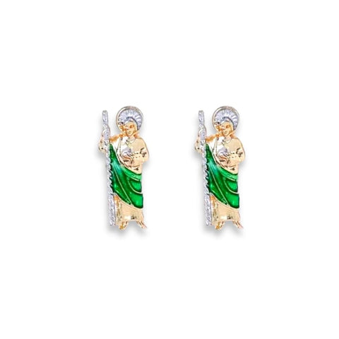 Cz studs earrings gold layered