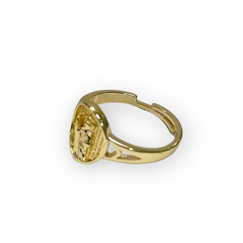 San judas open size ring in 18k of gold plated rings