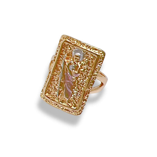 San judas rectangular ring in 18k of gold plated rings
