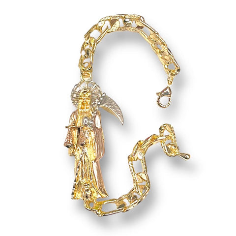 Gia s links diamond cut morocco tri - color 18k of gold plated bracelet
