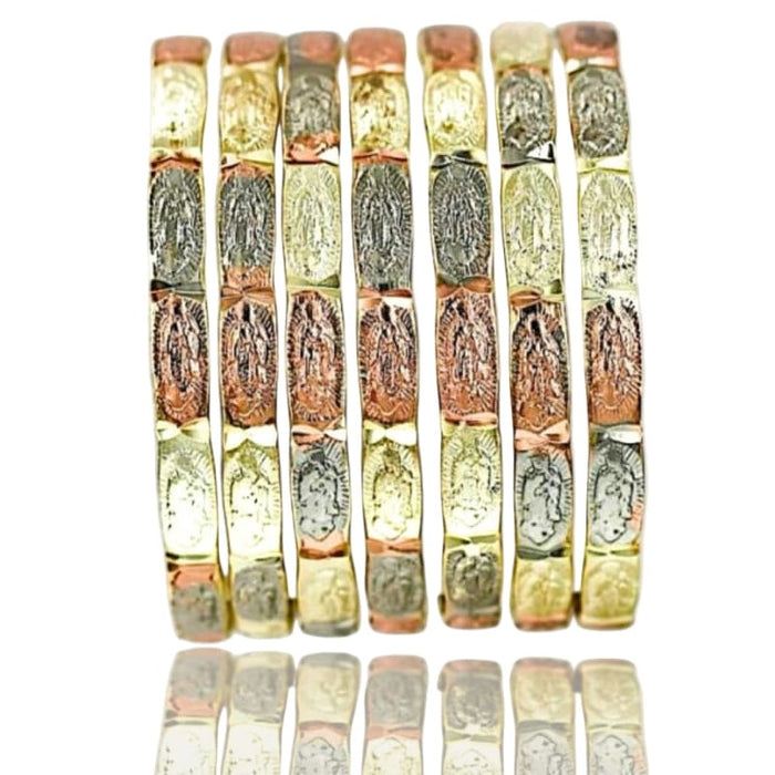 Semanario bangle guadalupe virgin tricolor gold plated bangles