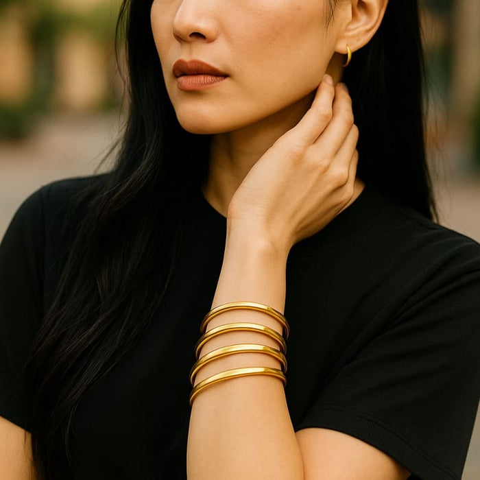 Set of 4 gold-filled bangles bangles