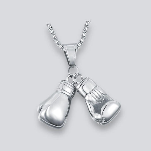 Stainless steel boxing gloves necklace