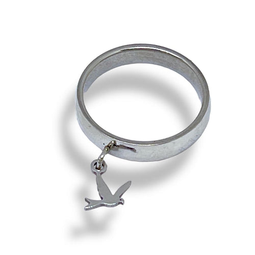 Stainless steel dove charm ring 7 rings
