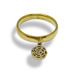 Stainless steel gold rose ring rings