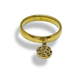 Stainless steel gold rose ring rings