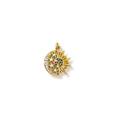 Four girls and a boy charm pendant necklace in of 14k of gold plated