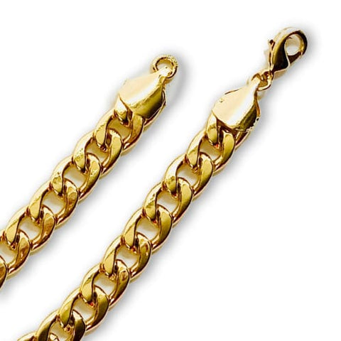 7mm wide figaro bracelet in 18k of gold plated