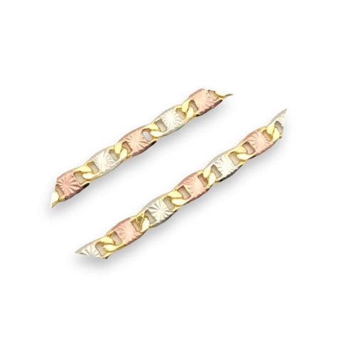 Concave figaro 10mm 18k gold plated chain