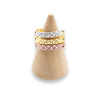 Three color open size ring in 18k of gold plated rings