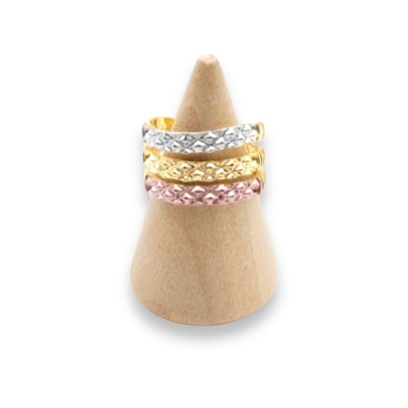 Three color open size ring in 18k of gold plated rings