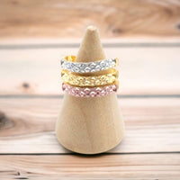 Three color open size ring in 18k of gold plated rings