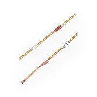 Three colors flat curb 1mm 18k gold plated chain 18 chains