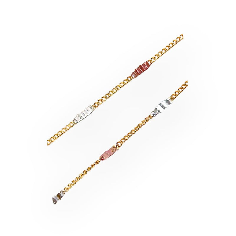 Three colors flat curb 1mm 18k gold plated chain 18 chains