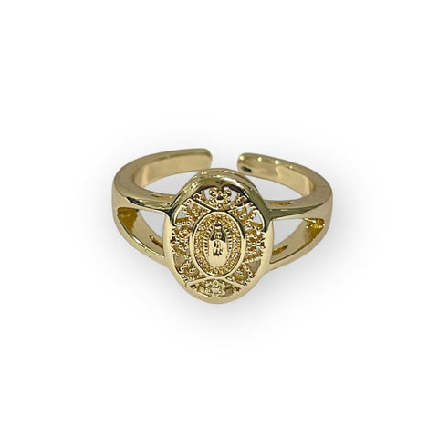 Large evil eye ring in 18k of gold plated