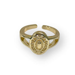 Virgin open size ring in 18k of gold plated rings