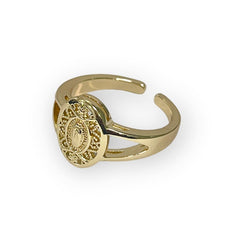 Virgin open size ring in 18k of gold plated rings