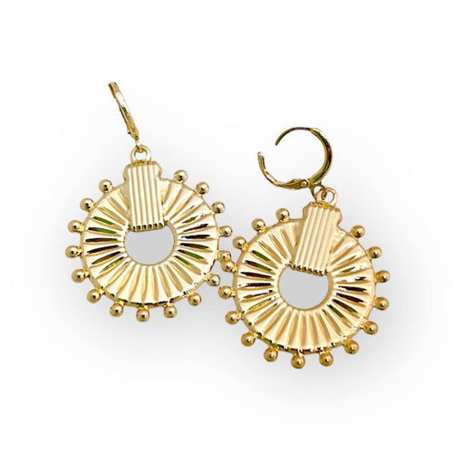 Wheels dangle earrings gold-filled