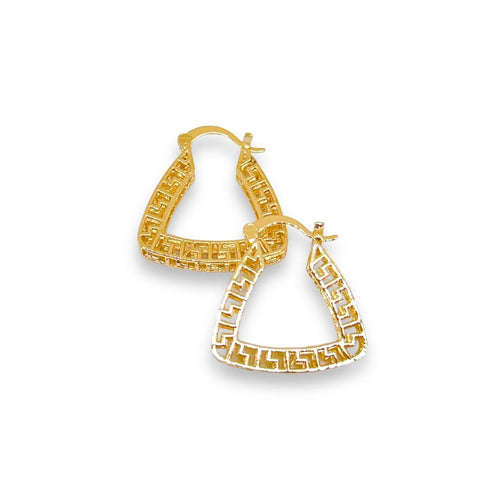 Zaira filigree pyramid shape hoop earrings in 18k of gold plated earrings