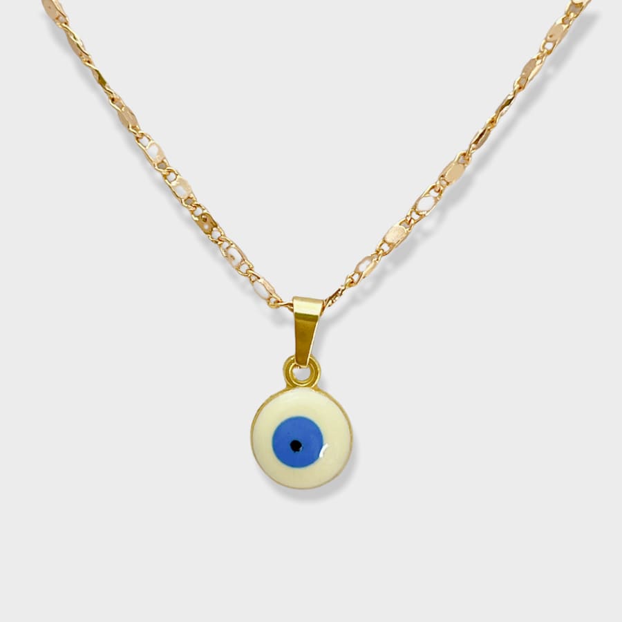 10mm evil eye charm - necklace 18kts gold plated charms