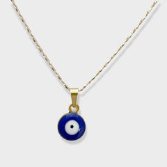 10mm evil eye charm - necklace 18kts gold plated charms