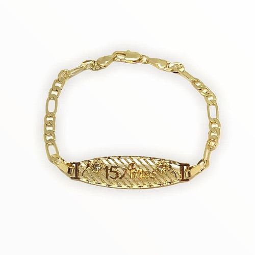 15 anos bracelet in 14kts of gold plated 7.5 bracelets