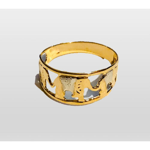 2 tones elephant gold plated ring rings