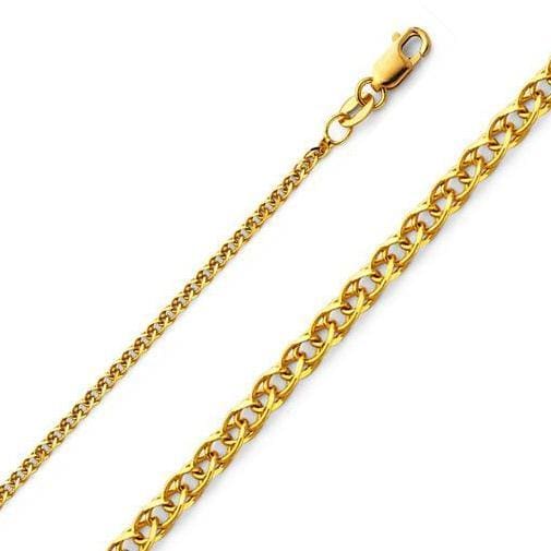 2mm wheat spiga 18k gold plated chain chains