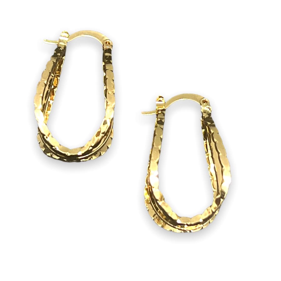 3d leaf hoop earrings in 18k of gold plated earrings