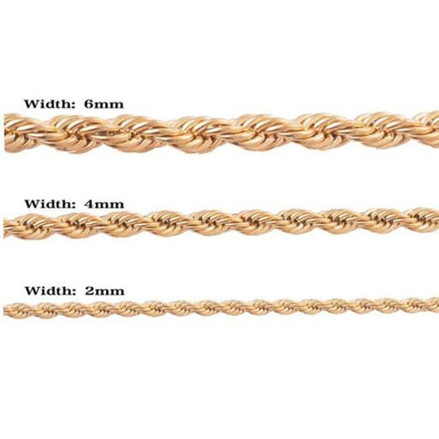 3mm rope chain 18kts of gold plated chains