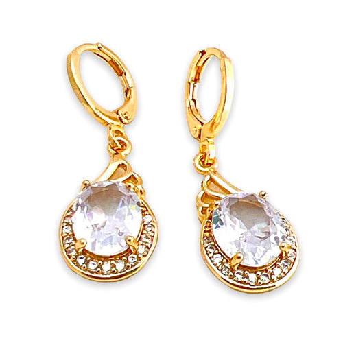Adela clear stones drop earrings in 18k of gold plated earrings