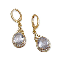 Adela clear stones drop earrings in 18k of gold plated earrings