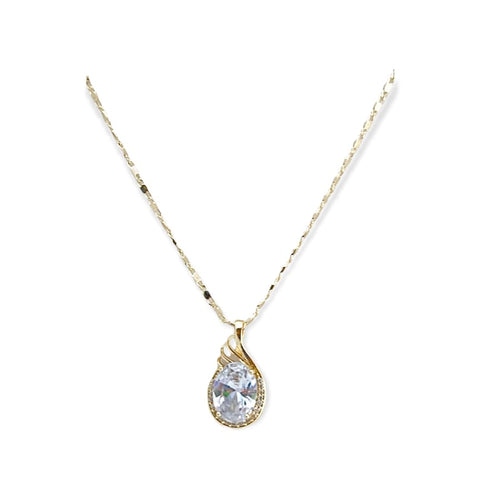 Adela clear stones necklace in 18k of gold plated chains